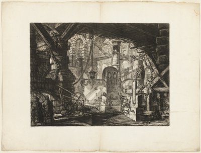 The Pier with Chains, deska 16 z Imaginary Prisons od Giovanni Battista Piranesi