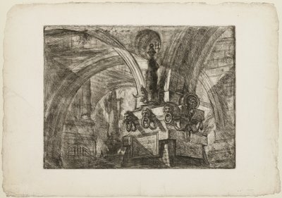 Molo s lampou, deska 15 z Imaginary Prisons od Giovanni Battista Piranesi