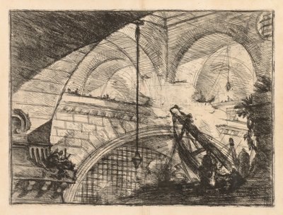 The Prisons: A Series of Galleries with Crane-like Erection of Beams, 1745-1750. od Giovanni Battista Piranesi