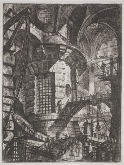 Kulatá věž, kolem roku 1761 (lept) od Giovanni Battista Piranesi