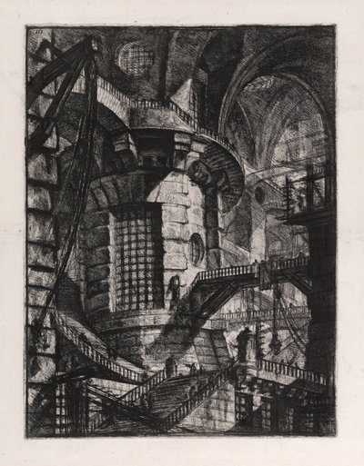 Kulatá věž, deska 3 z Carceri d od Giovanni Battista Piranesi