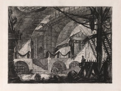 The Sawhorse, deska 12 od Carceri d od Giovanni-Battista Piranesi