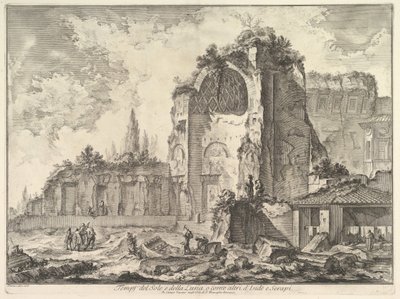 Chrám Venuše a Romů chybně nazývaný Chrám Sol a Luna Veduta degli..., ca. 1759. od Giovanni Battista Piranesi