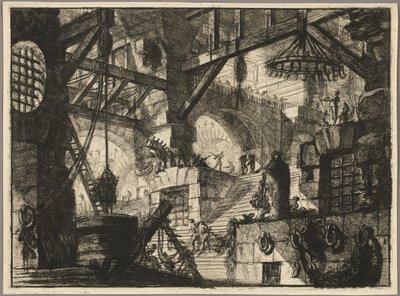 Studna, talíř 13 z imaginárních věznic od Giovanni Battista Piranesi
