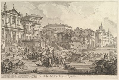 Menší přístav, nazývaný Porto di Ripetta Pohled na přístav Ripetta, ca. 1753. od Giovanni Battista Piranesi