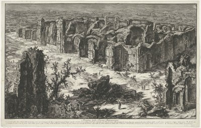 Thermen van Caracalla te Rome Ruiny Antoninových lázní (název na objektu) Gezichten op Rome (název série) Pohledy na Řím navržený a vyrytý architektem Giambattista Piranesi Ve (nez) iano (název série) od Giovanni Battista Piranesi