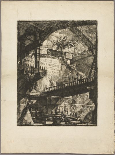 Titulní strana z imaginárních věznic od Giovanni Battista Piranesi