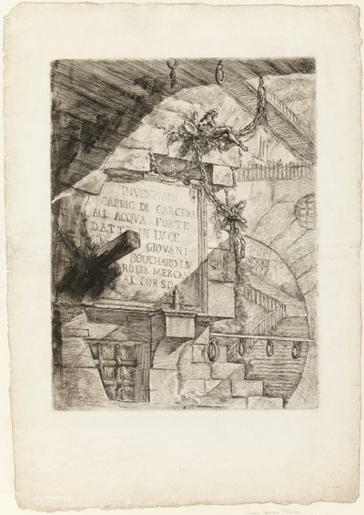 Titulní strana z imaginárních věznic od Giovanni Battista Piranesi