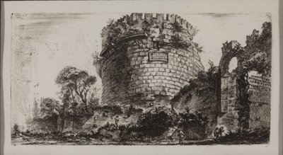 Hrobka Caecilia Metella zvaná Capo di Bove neboli Volská hlava od Giovanni Battista Piranesi