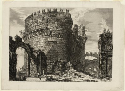 Hrobka Caecilia Metella, z Pohledů na Řím od Giovanni Battista Piranesi