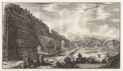Pohled na zbytky pretoriánské pevnosti [Poecile] v Hadrianu od Giovanni Battista Piranesi