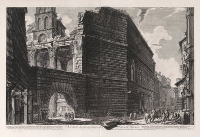 Pohled na zbytky fóra Nerva, z Vedute di Roma (Pohledy na Řím) od Giovanni Battista Piranesi