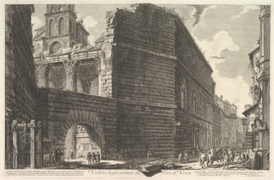 Veduta degli avanzi del Foro di Nerva, larcade et la muraille Fórum Augusta [err ..., 1757. od Giovanni Battista Piranesi