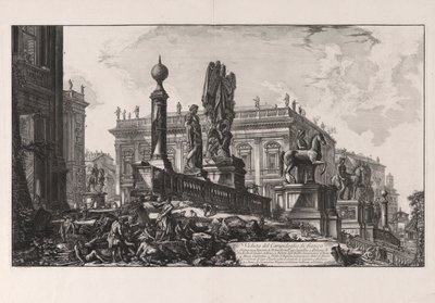 Pohled na Campidoglio ze strany, z Vedute di Roma (Pohledy na Řím) od Giovanni Battista Piranesi