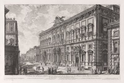 Pohled na Palazzo postavený na Quirinal pro sekretáře slipů a posvátné rady), z Vedute di Roma od Giovanni-Battista Piranesi