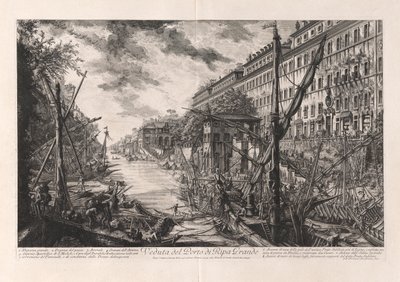Pohled na přístav Ripa Grande, z Vedute di Roma (Pohledy na Řím) od Giovanni Battista Piranesi