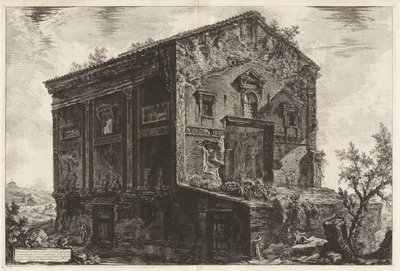 Pohled na chrám Camene v dávných dobách obklopený lesem v údolí Egeria od Giovanni Battista Piranesi