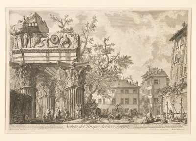 Pohled na chrám Jupitera Tonanse [Hromáka]), z Vedute di Roma od Giovanni Battista Piranesi