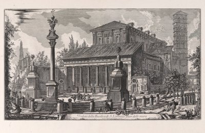 Pohled na baziliku San Lorenzo fuori delle Mura, z Vedute di Roma (Pohledy na Řím) od Giovanni Battista Piranesi