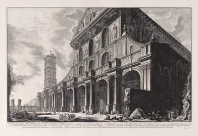 Pohled na baziliku San Paolo fuori delle Mura, postavenou Konstantinem Velikým, z Vedute di Roma (Pohledy na Řím) od Giovanni Battista Piranesi