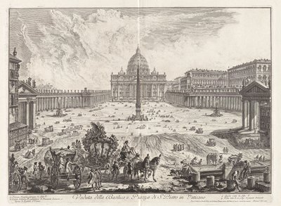 Pohled na baziliku a Piazza svatého Petra od Giovanni Battista Piranesi