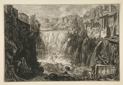 Pohled na Grand Cascade v Tivoli, z Vedute di Roma od Giovanni Battista Piranesi