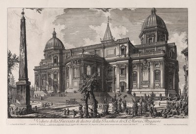 Pohled na zadní průčelí baziliky Santa Maria Maggiore, z Vedute di Roma (Pohledy na Řím) od Giovanni Battista Piranesi