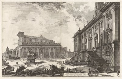 Pohled na náměstí Piazza del Campidoglio, z Vedute di Roma (Pohledy na Řím) od Giovanni Battista Piranesi
