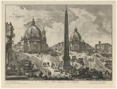 Pohled na Piazza del Popolo od Giovanni Battista Piranesi