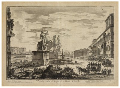 Pohled na Piazza di Monte Cavallo (Quirinale) od Giovanni Battista Piranesi