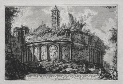 Pohled na zbytky amfiteátru Castrane od Giovanni Battista Piranesi
