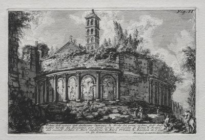 Pohled na zbytky amfiteátru Castrane. od Giovanni Battista Piranesi