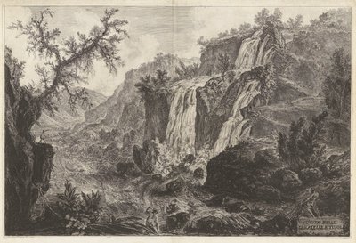 Veduta delle Cascatelle a Tivoli (Pohled na malé vodopády v Tivoli), z Vedute di Roma (Pohledy na Řím) od Giovanni Battista Piranesi