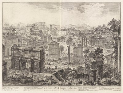 Veduta di Campo Vaccino (Pohled na Campo Vaccino [Forum Romanum, z Kapitolu]), z Vedute di Roma (Pohledy na Řím) od Giovanni Battista Piranesi
