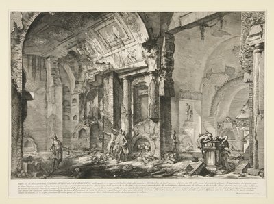 Pohled na další část hrobové komory L. Arruntia z Le Antichit? římský od Giovanni Battista Piranesi
