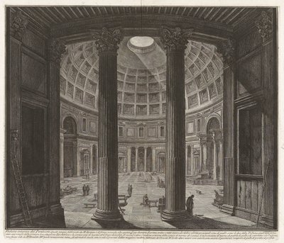 Vnitřní pohled na Pantheon..., z cyklu „Pohledy na Řím“ od Giovanni Battista Piranesi