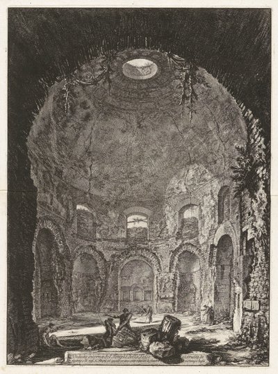 Vnitřní pohled na Chrám kašle od Giovanni Battista Piranesi
