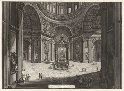 Vnitřní pohled na baziliku svatého Petra od Giovanni-Battista Piranesi