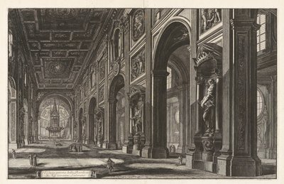 Vnitřní pohled na baziliku San Giovanni Laterano, z Vedute di Roma (Pohledy na Řím) od Giovanni Battista Piranesi