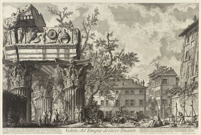 Veduta s chrámem Jupitera Tonanse, c. 1755 od Giovanni Battista Piranesi