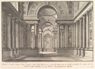 Předsíň starověkého chrámu. . . Předsíň starověkého chrámu. . ., ca. 1743-50. od Giovanni Battista Piranesi