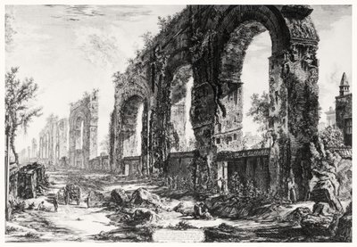Pohled na Neronův akvadukt, ze série Pohledy na Řím, kolem roku 1760 (lept) od Giovanni Battista Piranesi