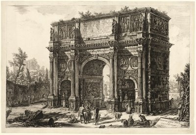 Pohled na Konstantinův oblouk z Pohledů na Řím od Giovanni Battista Piranesi