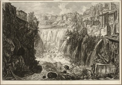 Pohled na Grand Cascade v Tivoli, z Views of Rome od Giovanni Battista Piranesi