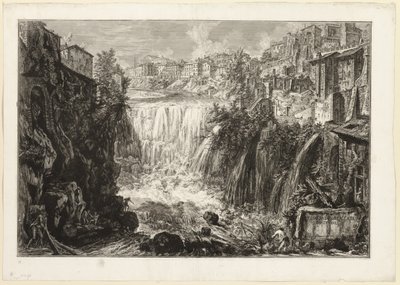 Pohled na Grand Cascade v Tivoli, z Views of Rome od Giovanni Battista Piranesi