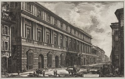 Pohled na Palazzo Stopani navržený Raphaelem z Urbina (1483-1520), kolem 1760-78 (lept) od Giovanni Battista Piranesi
