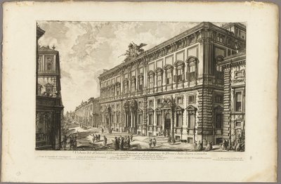 Pohled na Palazzo della Consulta na Quirinal, kde sídlí papežský sekretariát, z Views of Rome od Giovanni-Battista Piranesi