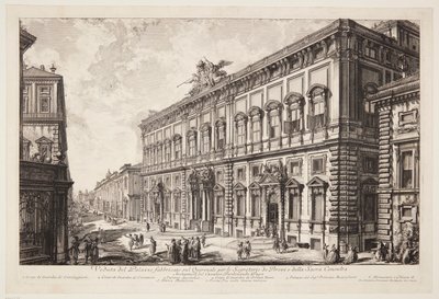 Pohled na Palazzo della Consulta na Kvirinálu, sídlo papežského sekretariátu od Giovanni Battista Piranesi
