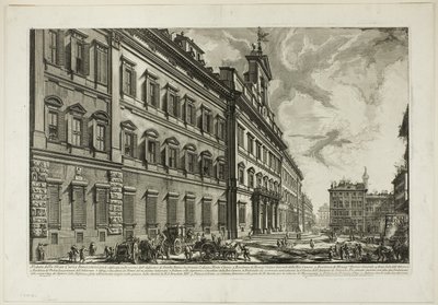 Pohled na Palazzo di Montecitorio, z Pohledy na Řím od Giovanni Battista Piranesi