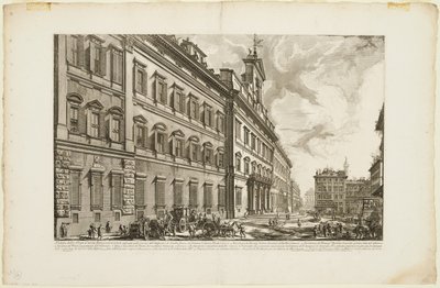 Pohled na Palazzo di Montecitorio, z Pohledy na Řím od Giovanni Battista Piranesi